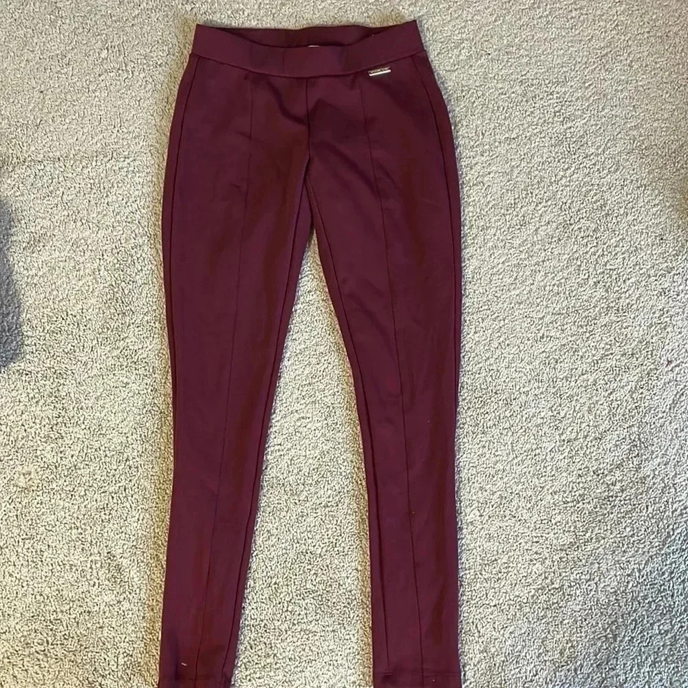 Michael Kors burgundy colored leggings size xs